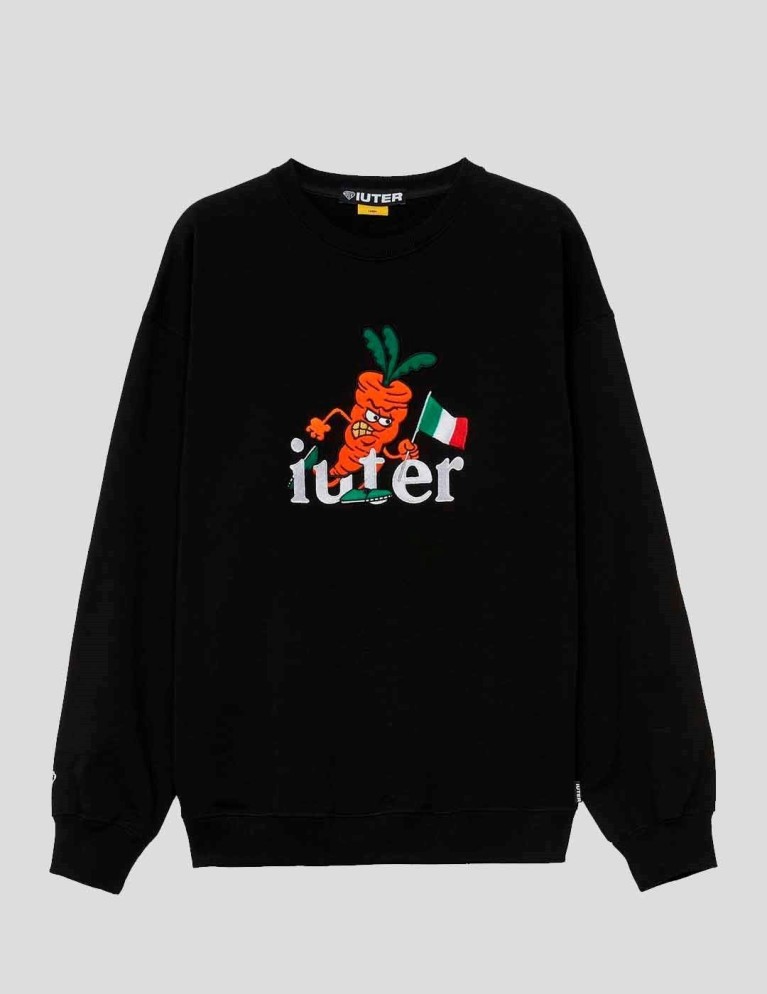 Colaborações IUTER x carrots racing crewneck black